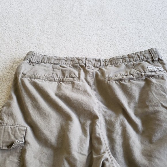 Columbia Convertible Cargo Pants Mens 38X29.5 Zip Off Shorts Tan Hiking Preowned - Picture 7 of 12